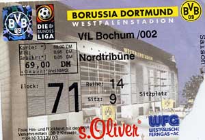 Karte Borussia Dortmund gegen VfL Bochum