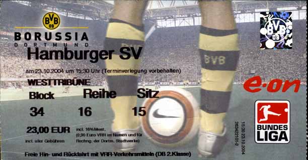 Eintrittskarte Dortmund:Hamburger SV